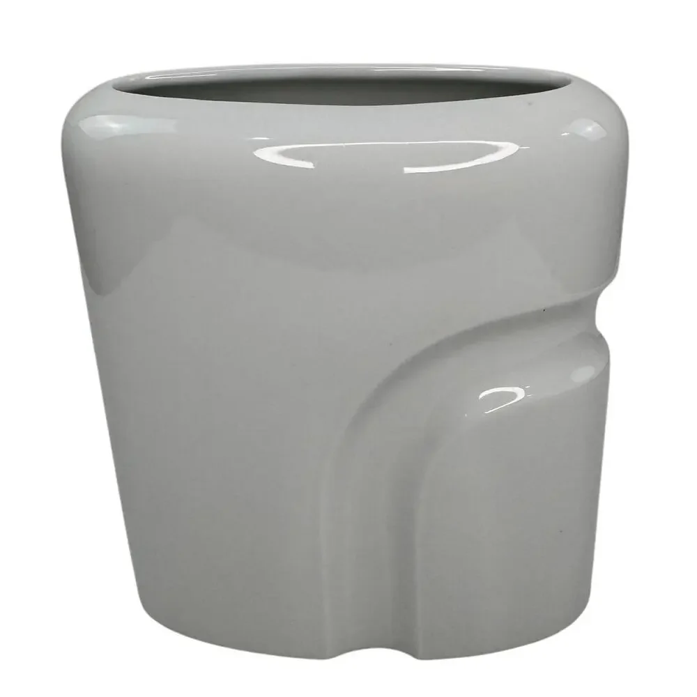 Hakusan Japan Pottery Vase White Ceramic MCM Modern Minimalist RARE